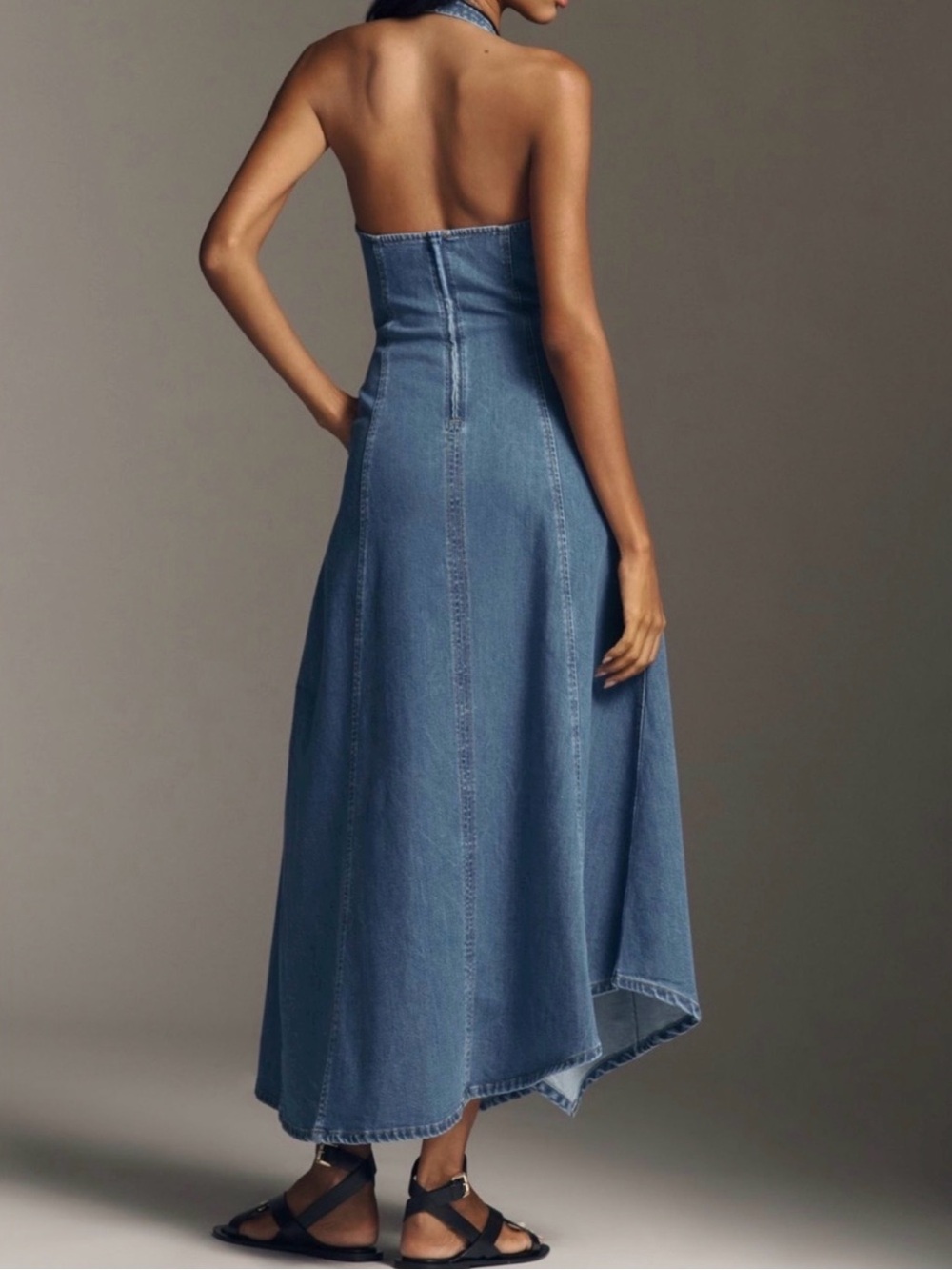 SOVERE Women’s Washed Blue Denim Maxi Dress - Picture 2 of 6